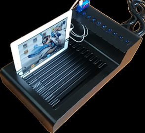 Stainless Steel 10 Port Tabletop USB Charging Station Untuk Elektronik / Ipad / Ponsel
