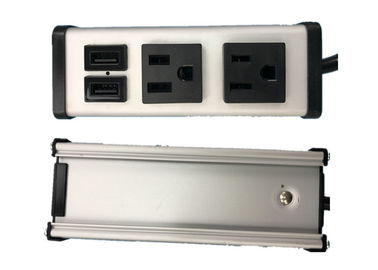 Mountable 2 Way Socket Power Strip Dengan USB Charger Dua Port 5V 2.1A / 5V 1.0A