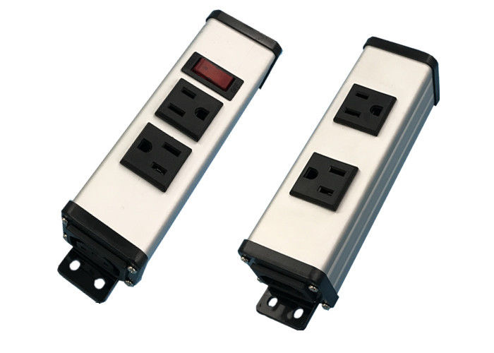 Twin Aluminium Shell Workbench Power Strip Dengan 4 Wadah / Kabel Ekstra Panjang