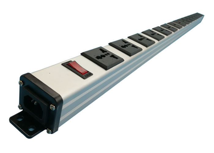 48 Inch Tugas berat Universal Metal Power Strip PDU 16 Way Untuk Penggunaan Transformer / Adaptor