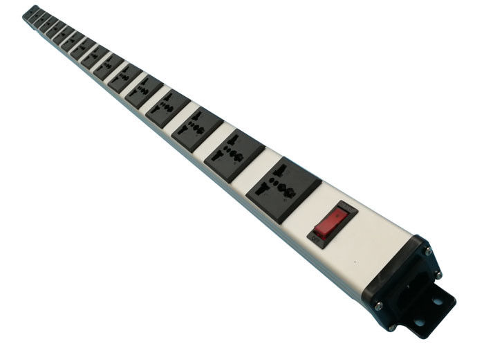 48 Inch Tugas berat Universal Metal Power Strip PDU 16 Way Untuk Penggunaan Transformer / Adaptor