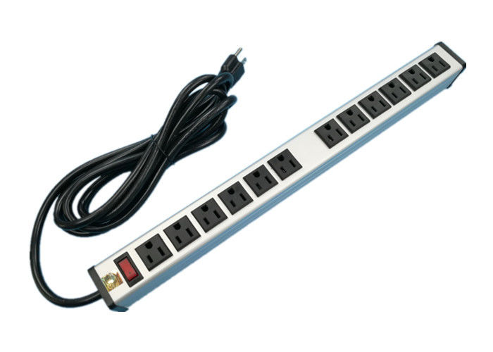12 Plug Multi Outlet Daya Jalur Surge Protector, 12 Socket Ekstensi Timbal UL Terdaftar