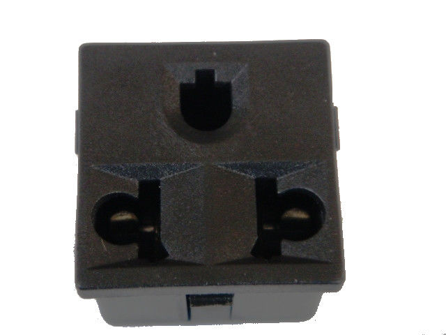 Hitam Brazil Square 3 Prong Soket Daya Stopkontak Listrik AC Wadah Dinding 250VAC 20A