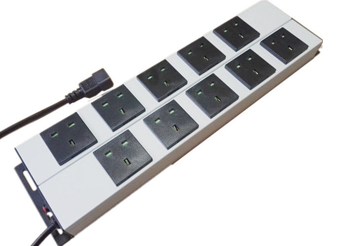 Mountable 10 Way Metal Power Strip, Multi Socket Extension Cord Dengan Mounting Clip