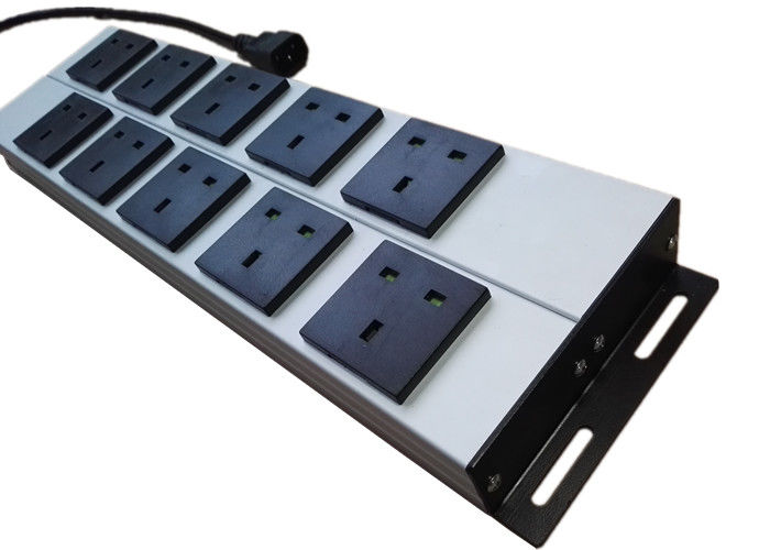 Mountable 10 Way Metal Power Strip, Multi Socket Extension Cord Dengan Mounting Clip