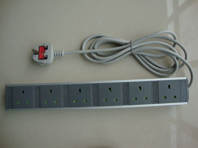 6 Wadah Strip Daya Eropa, Bilah Kabel Daya Ekstensi Multi Plug