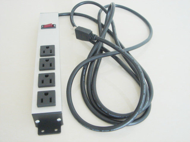 Waterproof Rack Mount PDU Power Jalur 4 Way, Multi Port Extension Cord Heavy Duty