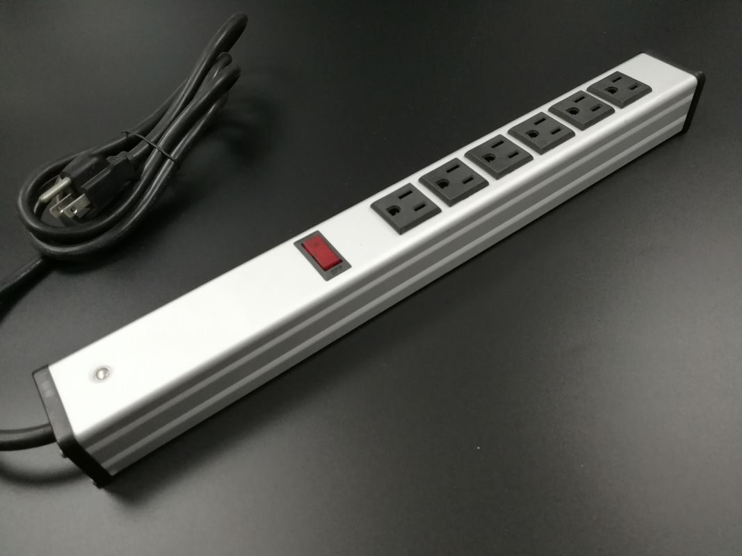 Universal Mountable Enam Socket Kabel Ekstensi Strip Daya Dustproof Aluminium Shell