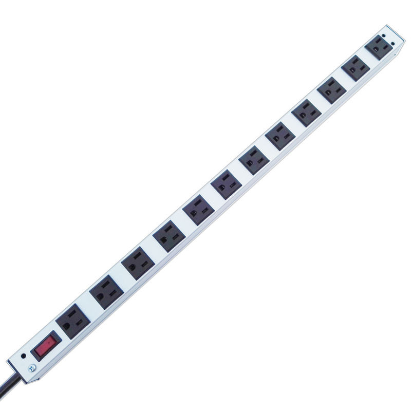 12 Way Multi Outlet Power Strip Bar, Industrial 12 Plug Perpanjangan Timbal Dengan Switch