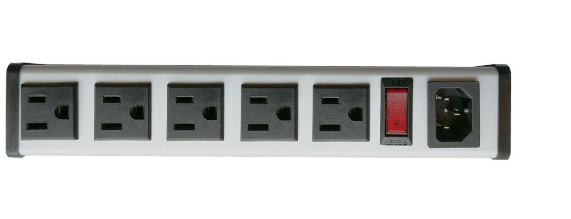 SFC-IEC-A1B seri 5 hingga 14 "15Amp metal Hardwired Power Strip dengan 5Outlet
