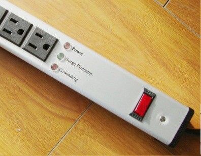 11 Plug Datar Surge Protector Jalur Daya, Kabel Daya Panjang Bar Horisontal / Vertikal