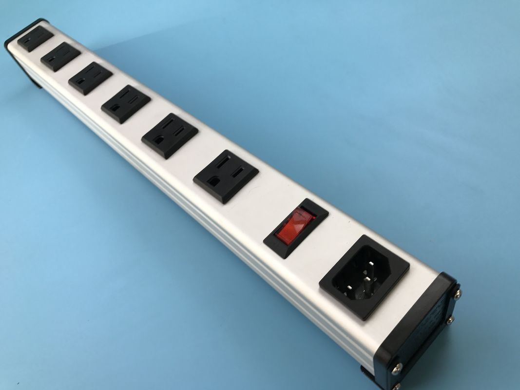 US 6 Way Long Extension Cord Dengan Beberapa Outlet, PDU, Metal Power Strip