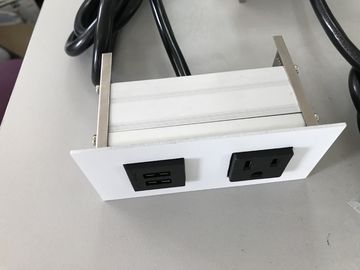 Soket Daya Desktop Tersembunyi Dengan 1 Outlet / 2 Port USB, Stopkontak Faceplates dari stainless steel